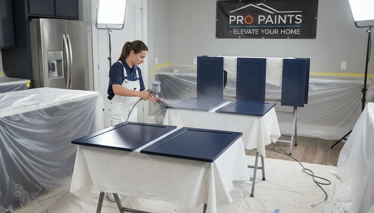 Professional kitchen cabinet painting in Greenville, NC for durable, high-quality refinishing