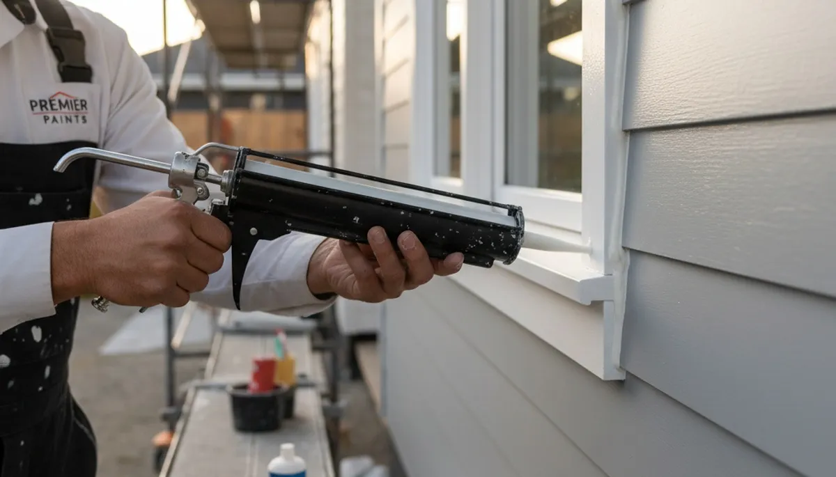 Professional caulking and sealing on home exterior in Greenville, NC for weatherproof protection