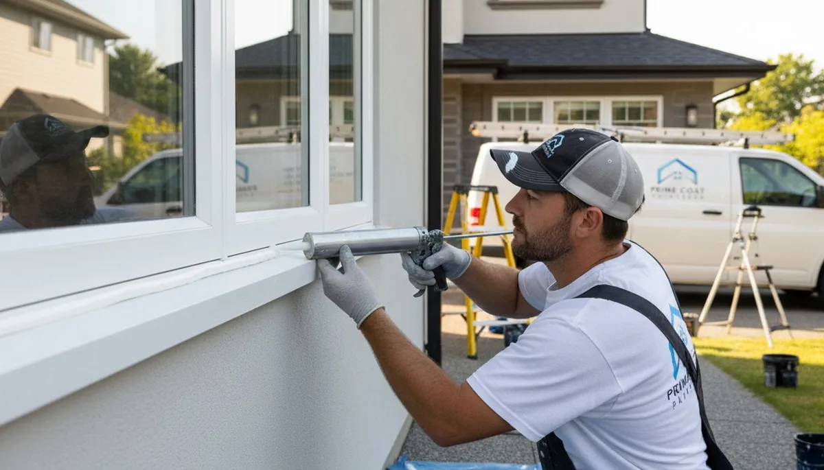 Professional caulking and sealing on exterior home in Greenville, NC for durable weatherproof protection