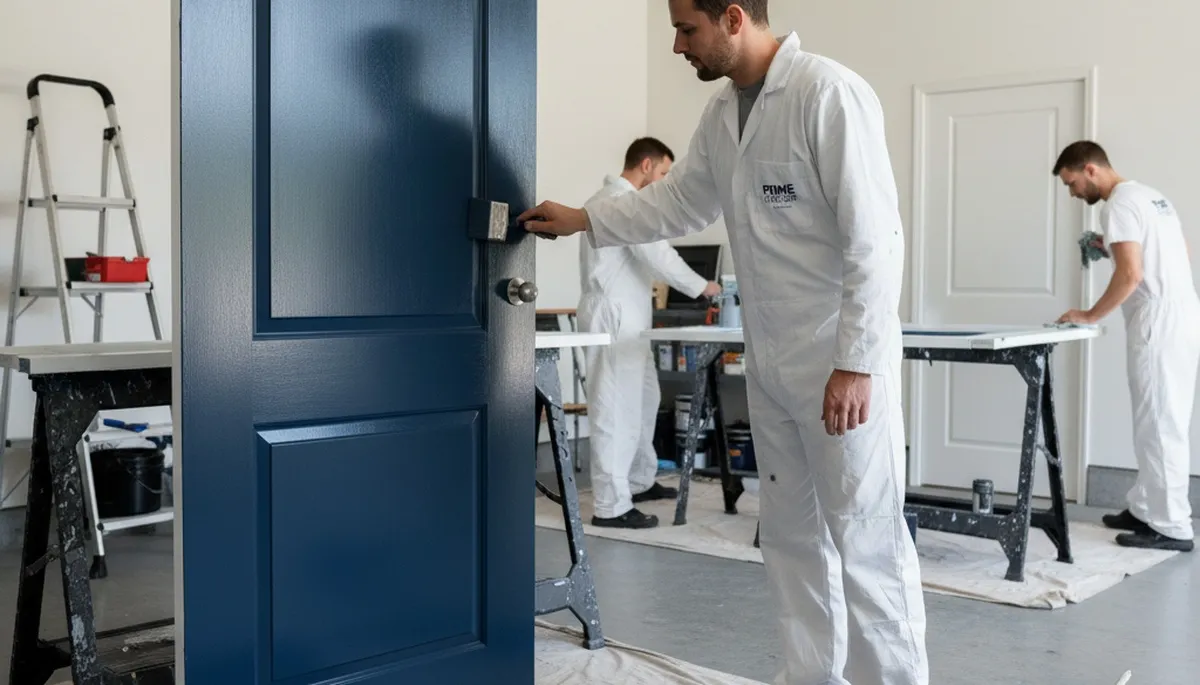 Professional door painting in Greenville, NC by expert house painters using weather-resistant finishes